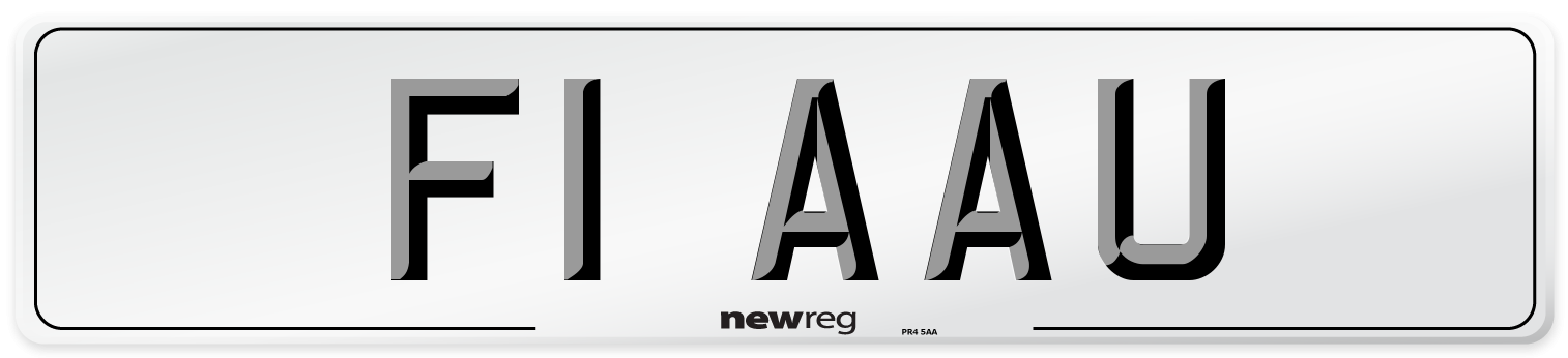 F1 AAU Number Plate from New Reg
